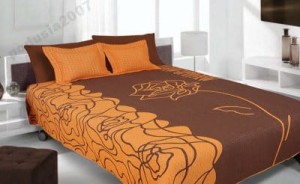 Narzuta dwustronna 220x240 Eurofirany 42 brąz+pomarańcz