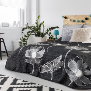 Narzuta dwustronna 220x240 Eurofirany Elva krem+czarny