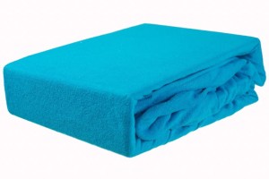 Prześcieradło frotte z gumką 120x200 turkus