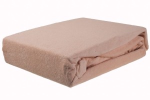 Prześcieradło frotte z gumką 90x200 beż