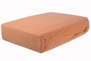 Prześcieradło frotte z gumką 180x200 morela