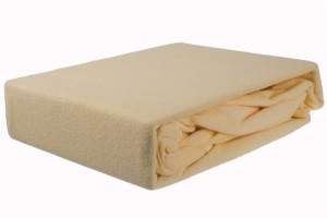Prześcieradło frotte z gumką 90x200 krem