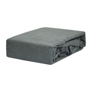 Prześcieradło frotte z gumką 90x200 stalowy