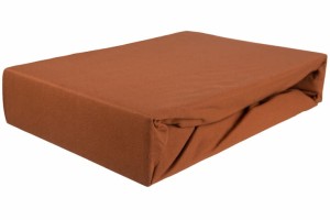Prześcieradło jersey z gumką 160x200 jasny brąz