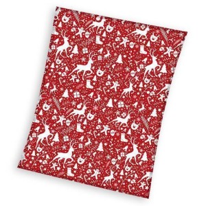 Koc 150x200 świąteczny Merry Christmas czerwony