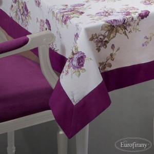 Obrus 60x120 Eurofirany rose krem+brąz