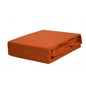 Prześcieradło frotte z gumką 90x200 cegła