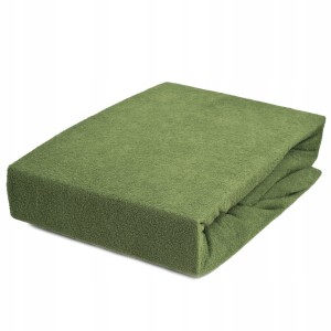 Prześcieradło frotte z gumką 120x200 oliwka