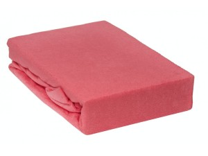 Prześcieradło frotte z gumką 140x200 koral