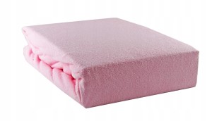 Prześcieradło frotte z gumką 140x200 j.różowy