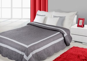 Narzuta 170x210 Eurofirany Stripe stal+srebrny