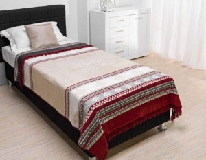 Koc 180x220 bawełniano-akrylowy świąteczny płatek śniegu