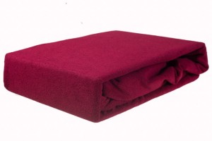 Prześcieradło frotte z gumką 120x200 bordo