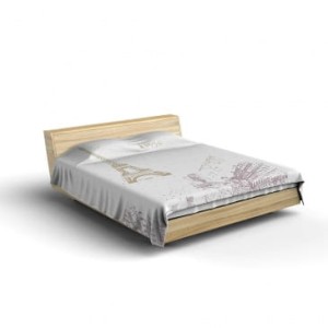 Koc 160x210 bawełniano-akrylowy Paris Paryż Wieża Eiffla