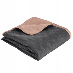 D91 Narzuta kapa dwukolorowa 170x210 Viki stal+róż