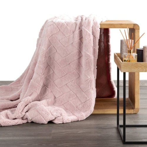 KOC D91 CARO 170 X 210 CM PUDROWY RÓŻ