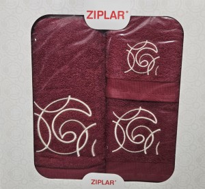 Ręczniki komplet 3części Ziplar bordowy