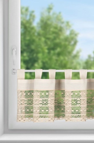 FIRANA GOTOWA MADDELINE NA SZELKACH 150 X 35 CM JASNOBEŻOWY
