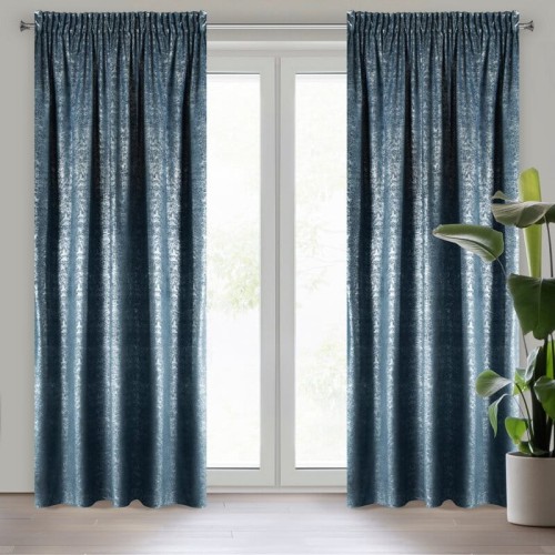 ZASŁONA GOTOWA D91 CYPR NA TAŚMIE 140 X 270 CM GRANATOWY