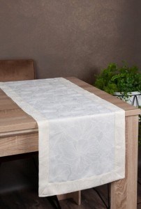 OBRUS LENA 40 X 140 CM KREMOWY