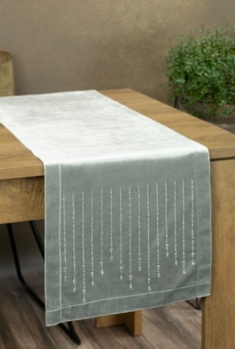 OBRUS ROYAL 3 35 X 180 CM SREBRNY