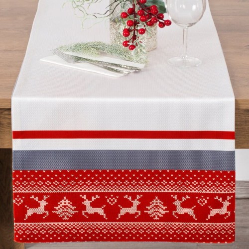 OBRUS ŚWIĄTECZNY NOEL 40 X 140 CM BIAŁY
