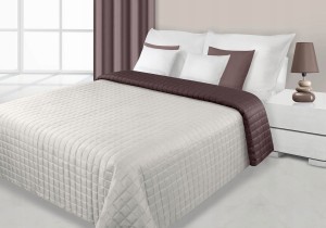 Narzuta 200x220 EVA EuroFirany dwustronna krem+brą